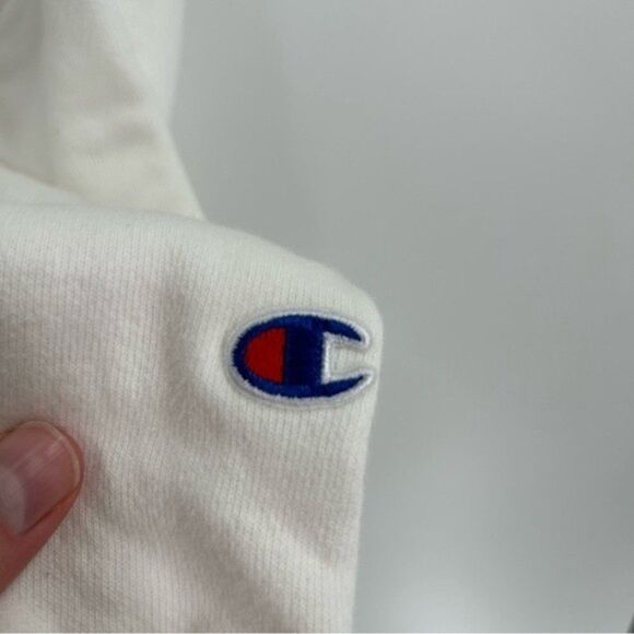 Women's Champion Reverse Weave Hoodie Sweatshirt White L - Picture 8 of 11